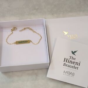 Gold Bracelet with Green Accent